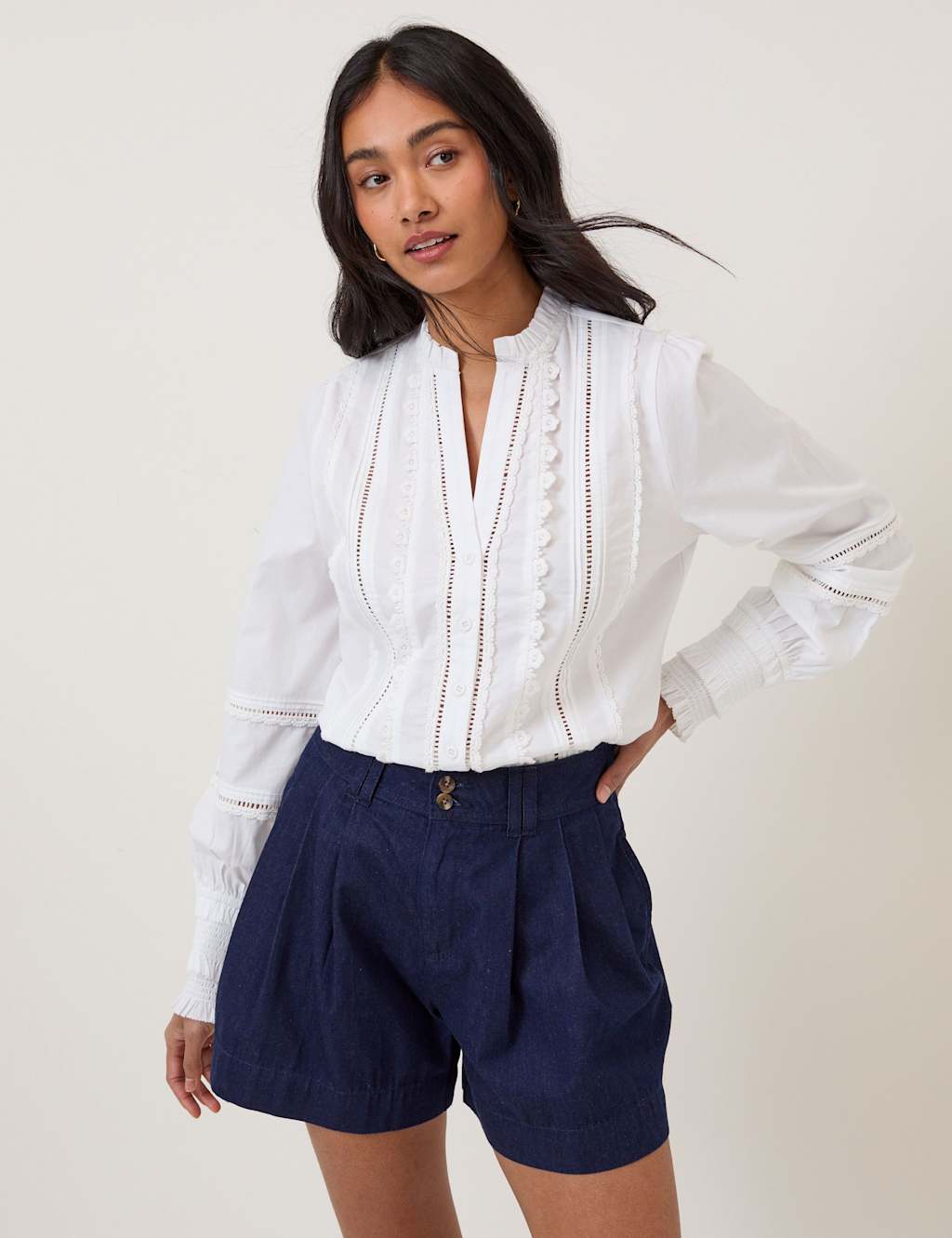 Nobody's Child Denim High Waisted Shorts Blue