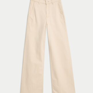 Per Una High Waisted Wide Leg Jeans with Lyocell Ecru