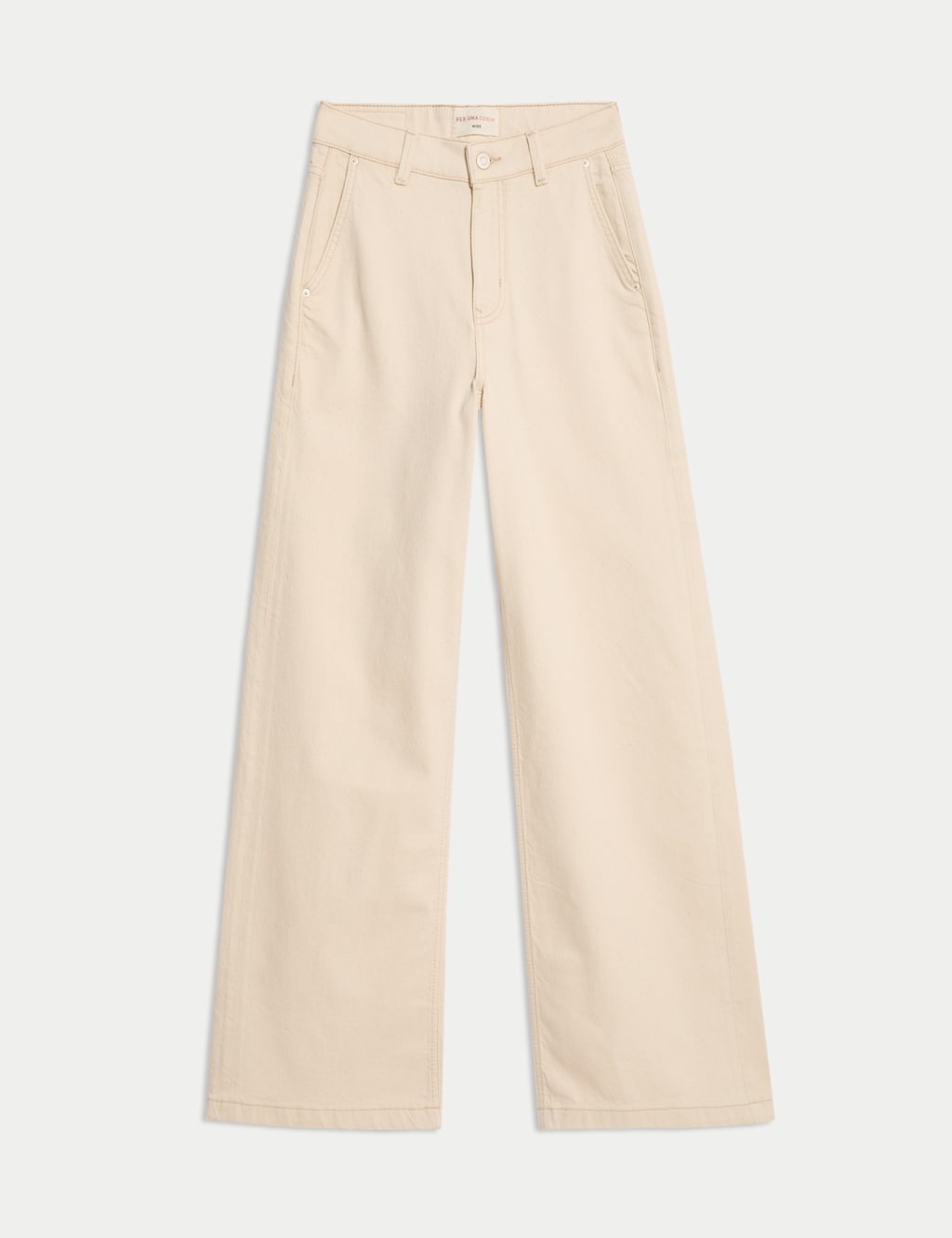Per Una High Waisted Wide Leg Jeans with Lyocell Ecru