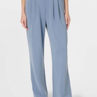 Sweaty Betty Sand Wash Modal Blend Wide Leg Trousers Blue Denim