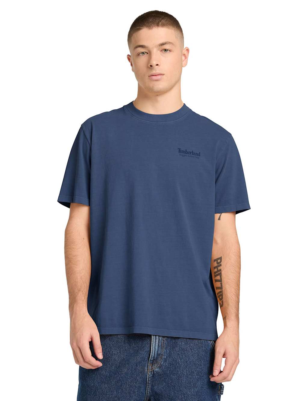 Timberland Rugged Active Gear Pure Cotton T-Shirt Blue Denim