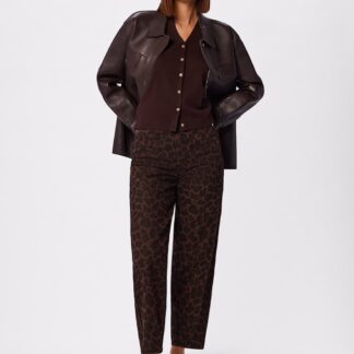 Whistles Leopard Print Barrel Cropped Jeans Multi