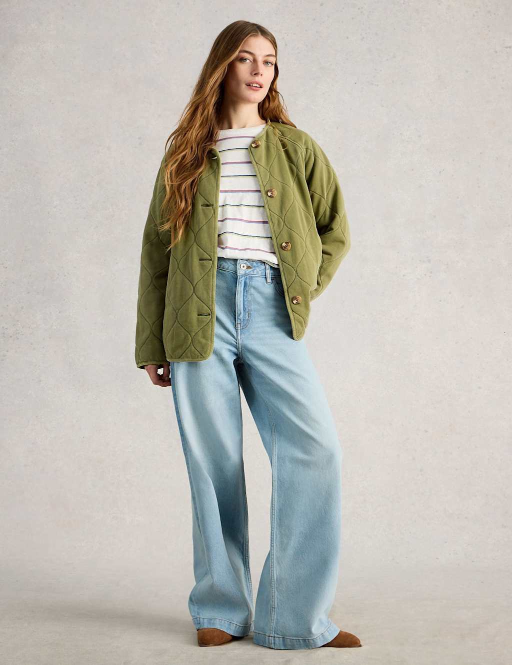 White Stuff Mid Rise Wide Leg Jeans Denim