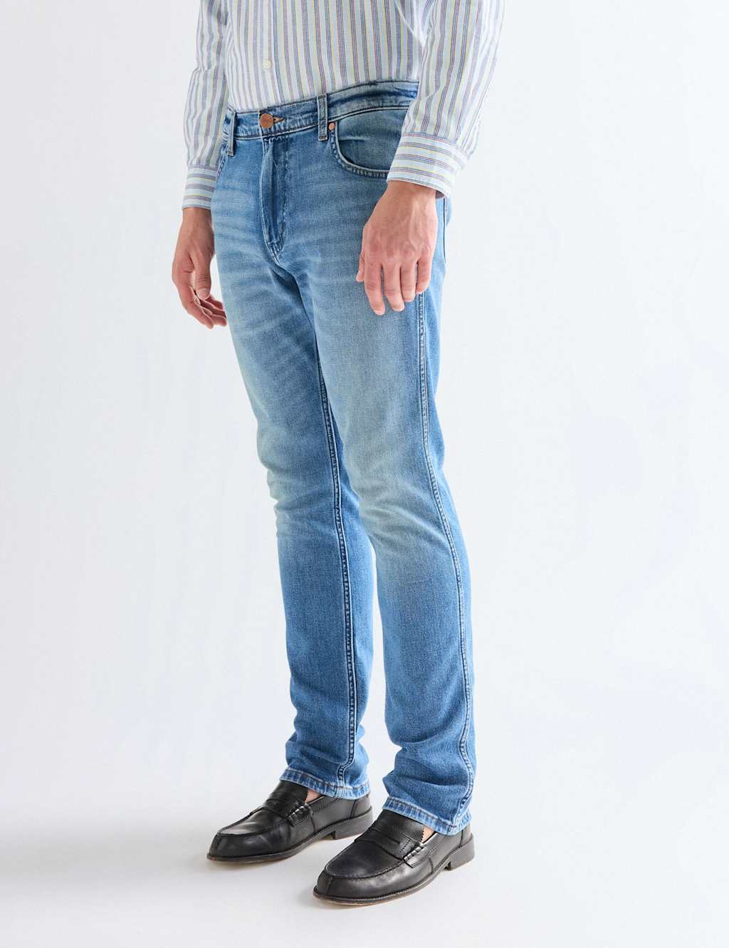 Wrangler Greensboro Regular Fit 5 Pocket Jeans Light Blue