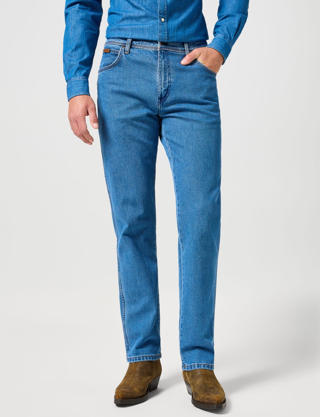 Wrangler Regular Fit Texas Cotton Rich Jeans Blue