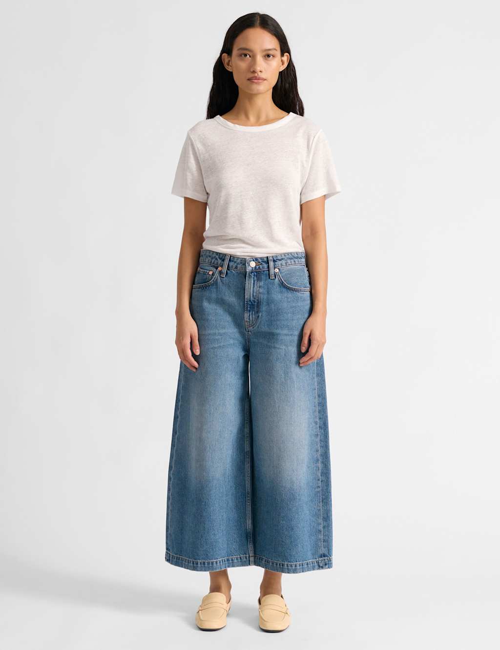 Albaray Denim Wide Leg Culottes Medium Indigo