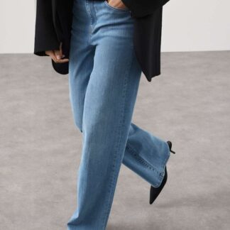 Autograph High Waisted Wide Leg Jeans Light Indigo
