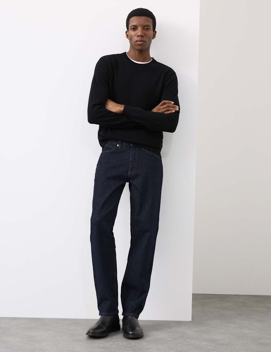 Autograph Straight Fit 360 Flex Stretch Jeans Dark Indigo