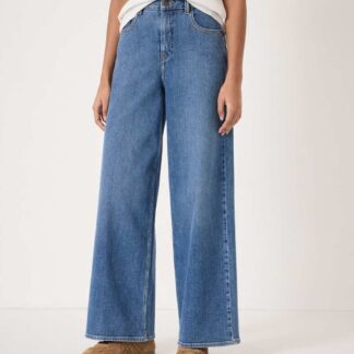 HUSH High Waisted Wide Leg Jeans Blue Denim