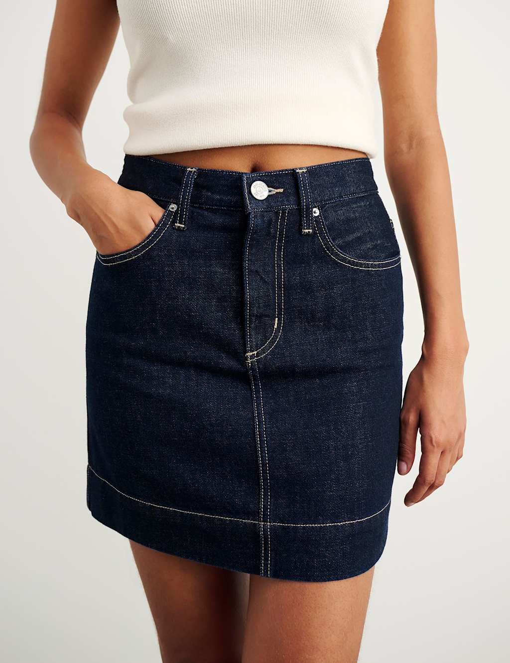 Jag Denim Mini Skirt Dark Blue Denim