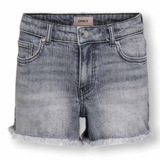 Kids Only Denim Frayed Hem Shorts (8-14 Yrs) Medium Grey