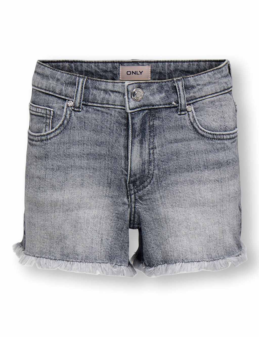 Kids Only Denim Frayed Hem Shorts (8-14 Yrs) Medium Grey