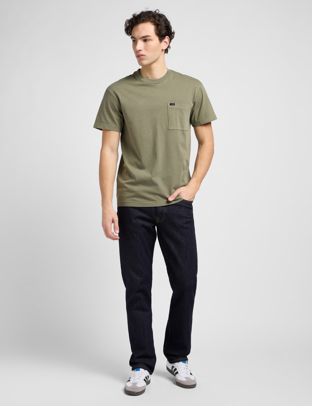 Lee Straight Fit Brooklyn 5 Pocket Jeans Blue Denim
