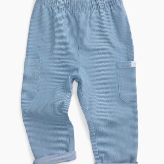 MORI Denim Striped Elasticated Waist Trousers (3 Months-4 Years) Blue Denim