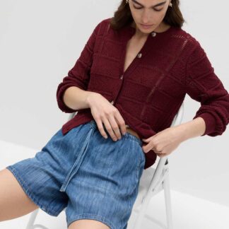 M&S 2 Pack Cotton Rich Pull On Denim Shorts Indigo Mix