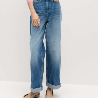 M&S Boyfriend Mid Rise Ankle Grazer Jeans Medium Indigo