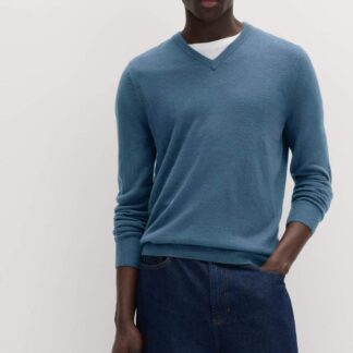 M&S Cashmilon™ V-Neck Jumper Denim
