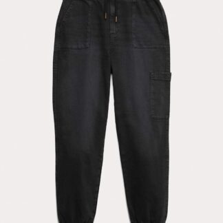 M&S Cotton Rich Denim Drawstring Jeans (6-16 Yrs) Black