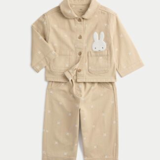 M&S Denim Garment Dyed Miffy™ Outfit (0-3 Yrs) Ochre