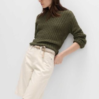 M&S Denim High Waisted Jorts with Linen Ecru