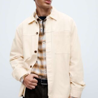 M&S Denim Overshirt Ecru Mix