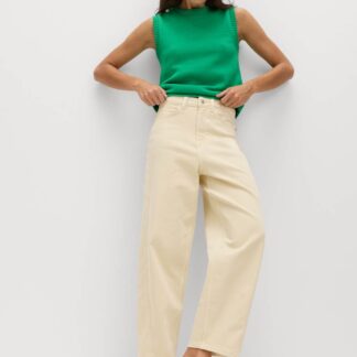 M&S High Waisted Carrot Leg Ankle Grazer Jeans Buttermilk