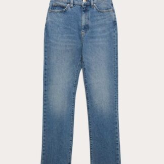 M&S High Waisted Frayed Kickflare Jeans Medium Indigo