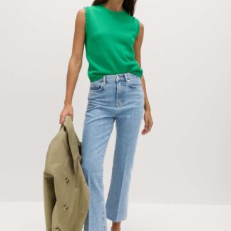 M&S High Waisted Kickflare Cropped Jeans Medium Indigo