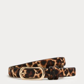 M&S Leopard Print Waist Belt Brown Mix