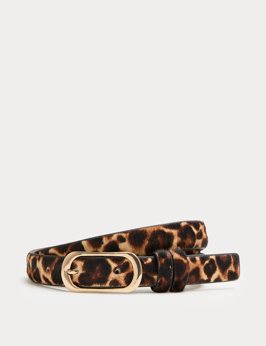 M&S Leopard Print Waist Belt Brown Mix