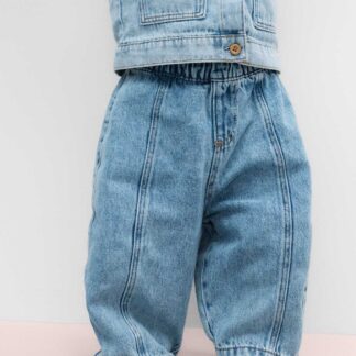 M&S Pure Cotton Barrel Jeans (0-5 Yrs) Denim