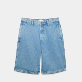 M&S Regular Fit Pure Cotton Denim Shorts Mid Blue