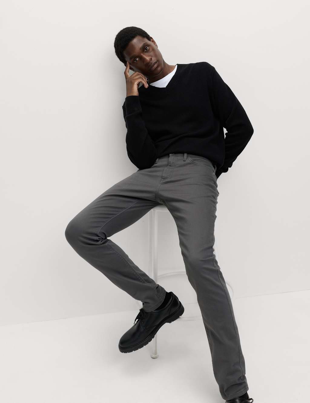 M&S Slim Fit Stretch Jeans Dark Slate