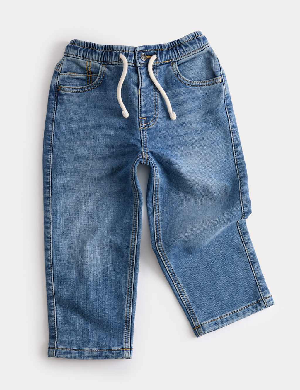 M&S Straight Leg Cotton Rich Comfort Waist Jeans (2-8 Yrs) Denim