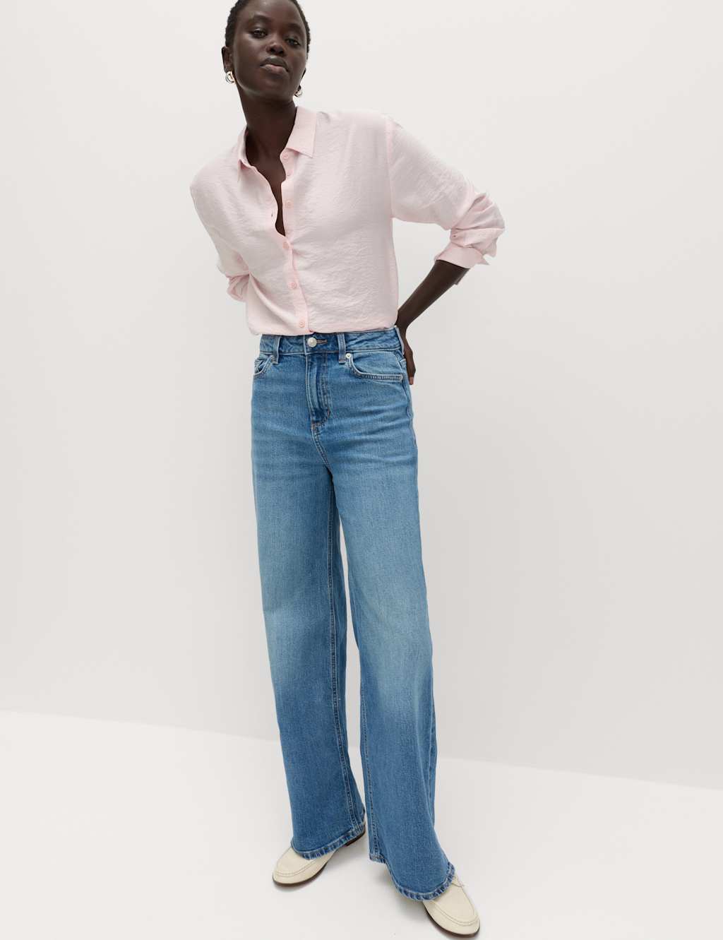 M&S The Wide-Leg Jeans Mid Blue