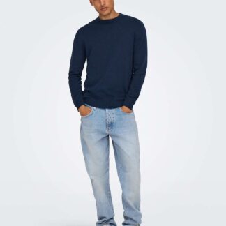 ONLY & SONS Tapered Fit 5 Pocket Jeans Light Blue