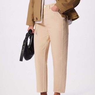 Whistles High Waisted Barrel Leg Ankle Grazer Jeans Stone