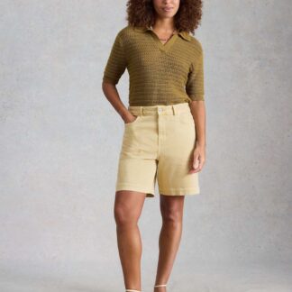 White Stuff Cotton Rich Denim Shorts Green