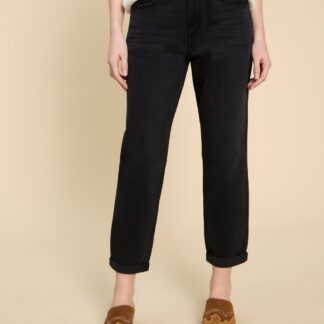 White Stuff Freya Mid Rise Straight Leg Jeans Black