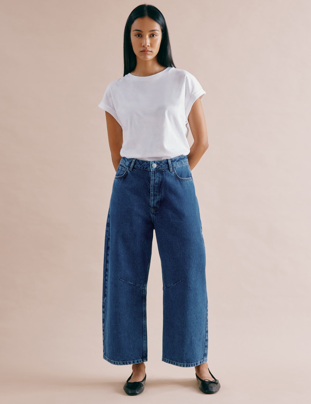Albaray Mid Rise Barrel jeans Indigo