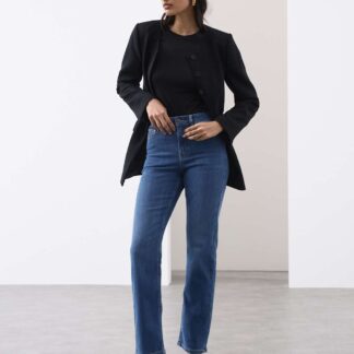 Autograph High Waisted Straight Leg Jeans Dark Blue