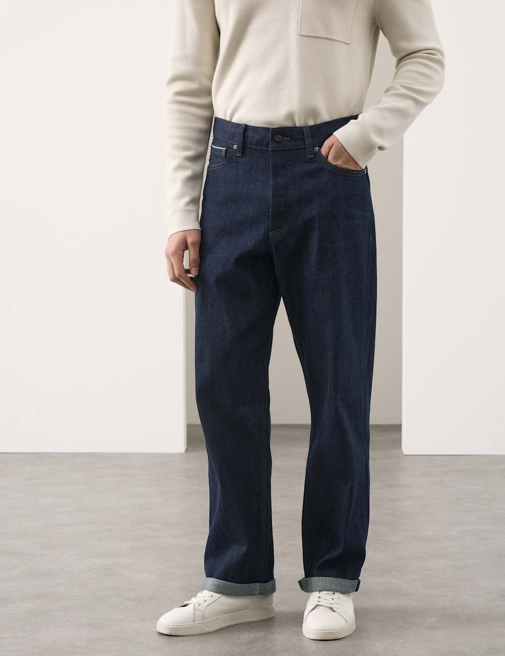 Autograph Loose Fit Pure Cotton Japanese Selvedge Jeans Indigo