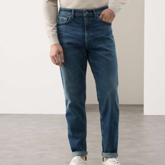 Autograph Tapered Fit Japanese Selvedge Stretch Jeans Medium Blue