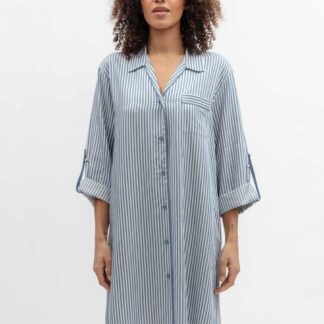Cyberjammies Pure Modal Striped Nightshirt Blue
