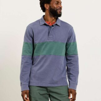 FatFace Pure Cotton Striped Rugby Shirt Denim Mix
