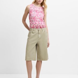 French Connection Denim Knee Length Shorts Green