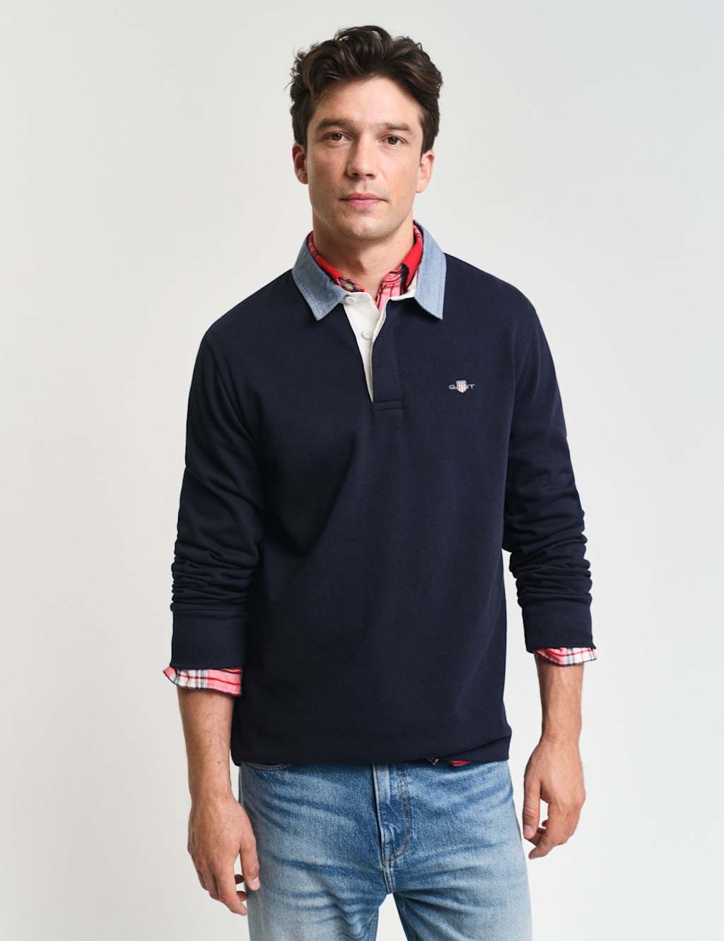 GANT Pure Cotton Rugby Shirt Navy