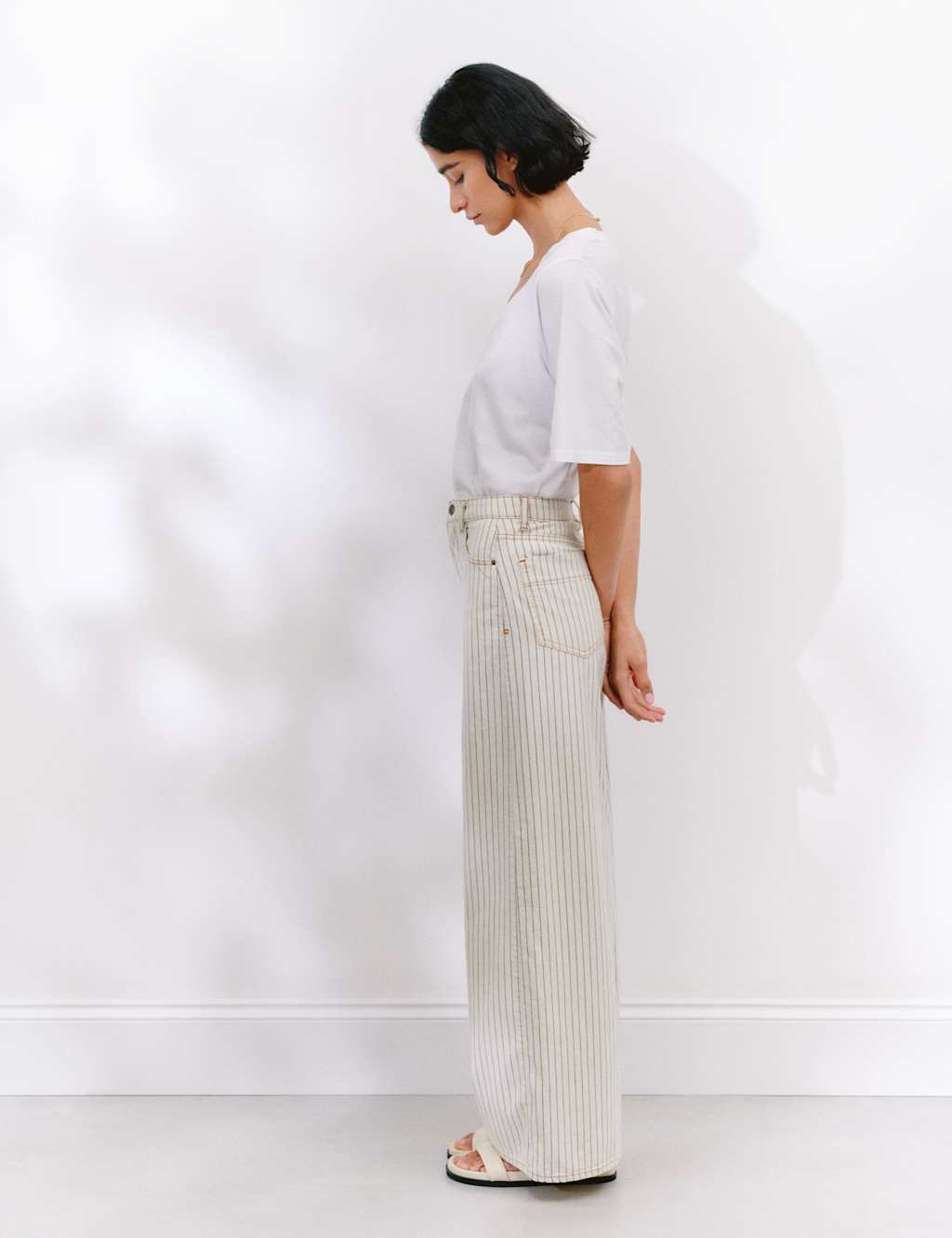 HUSH Nessa High Waisted Wide Leg Jeans Ecru