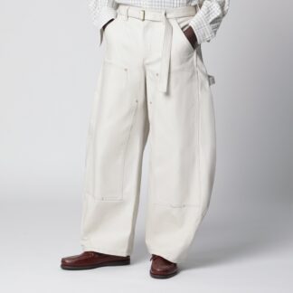 Ivory rounded cargo pants in cotton
