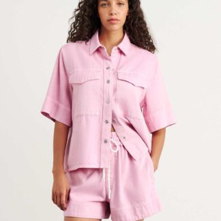 Jag Cotton Rich Denim Shirt Light Pink